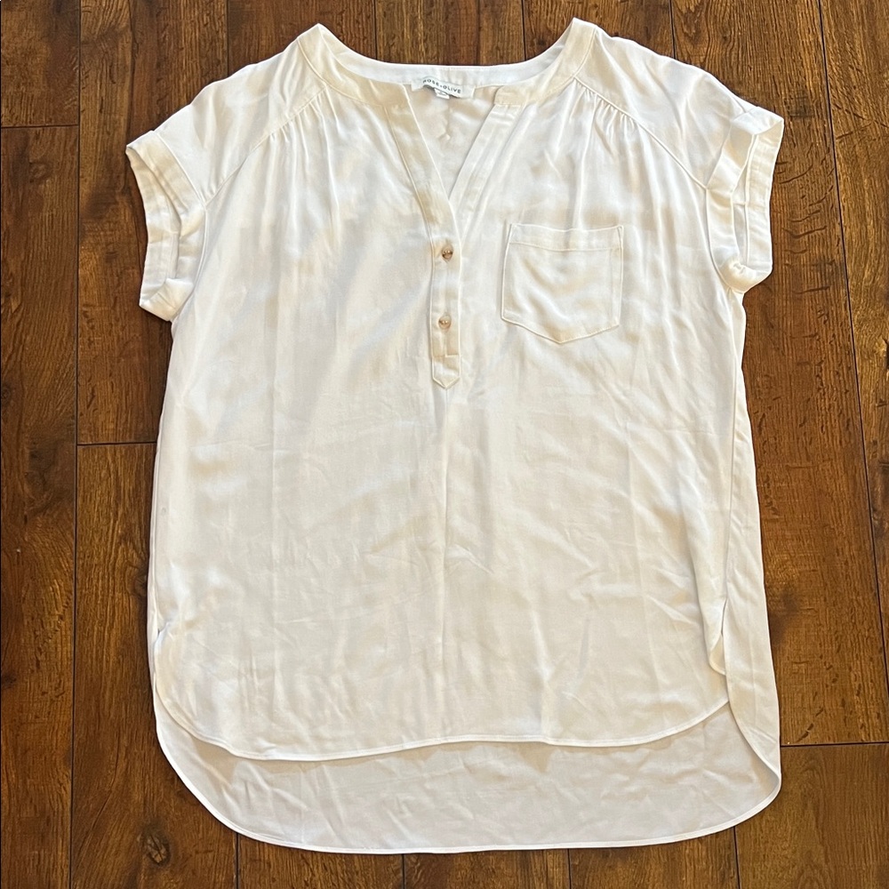Rose & Olive Cream Button-Down Shirt